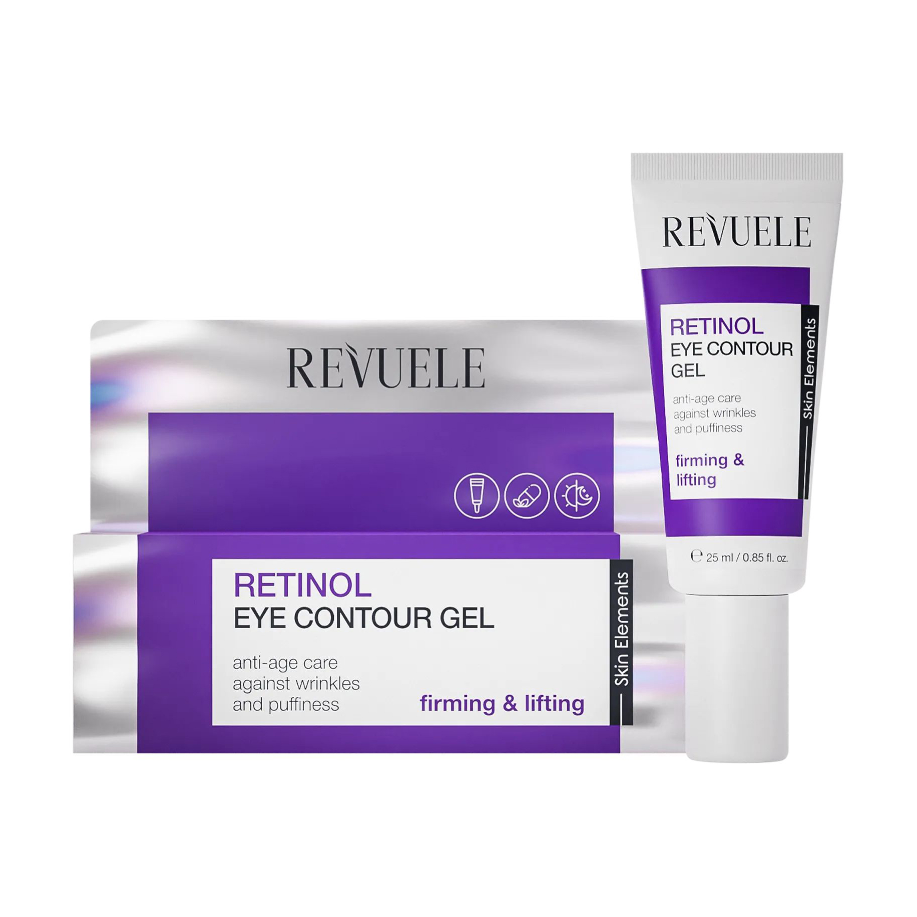 Гель для шкіри навколо очей Revuele Retinol Eye Contour Gel Освітлювання та зміцнення, 25 мл